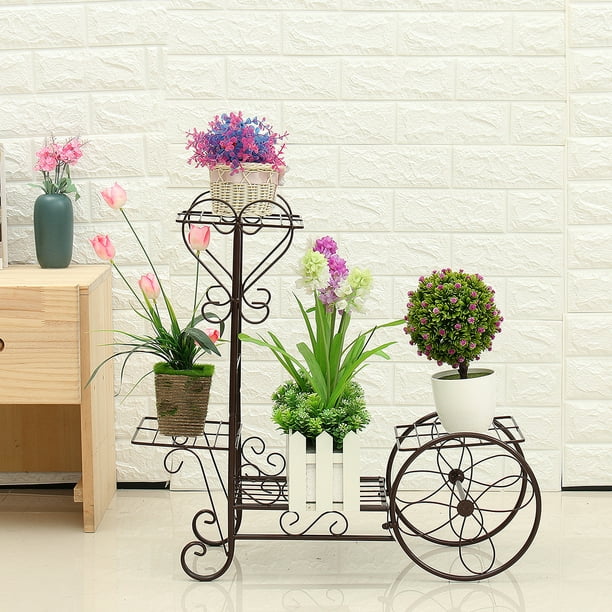 Vintage Tiered Metal Plant Flowerpot Stand Flower Pot Rack Decor Indoor Garden